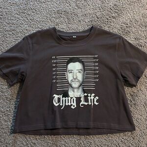 Justin Timberlake Graphic Crop Top